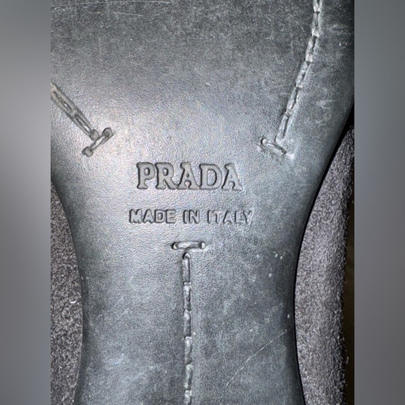 Prada Suede Moto Boots with Kitten Heels in Black size 37.5 - Picture 10 of 16